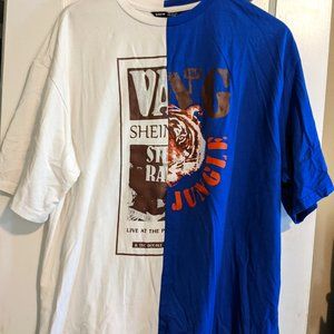 Shein Colorblock Graphic Oversized T-Shirt, Small